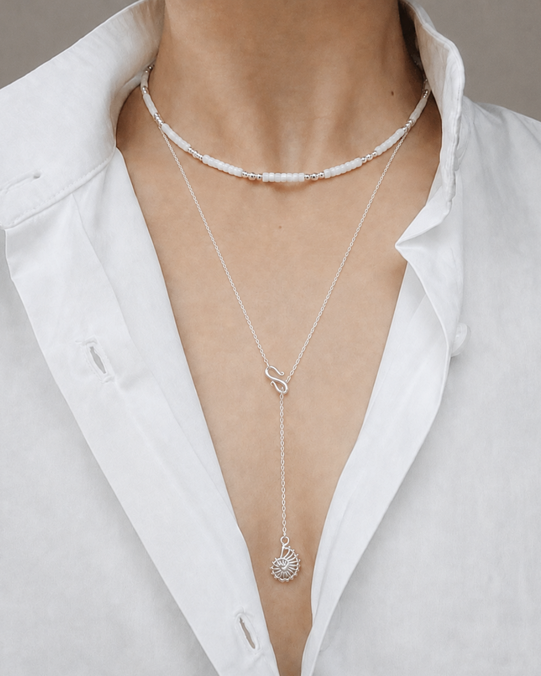 The Interval Necklace White